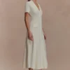 Pearson Short Sleeve Knit Midi Dress – Ivory