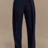 Penelope Pleated High Waisted Pants – Dark Navy Penelope Pleated High Waisted Pants – Dark Navy