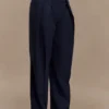 Penelope Pleated High Waisted Pants – Dark Navy Penelope Pleated High Waisted Pants – Dark Navy
