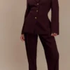 Penelope Pleated High Waisted Pants – Mahogany Penelope Pleated High Waisted Pants – Mahogany
