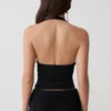 Peregrine Modal Gathered Halter Top – Black