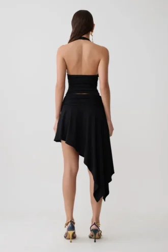Talise Modal Hankie Midi Skirt – Black