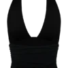 Peregrine Modal Gathered Halter Top – Black
