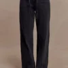 Perrie Mid Rise Straight Leg Tie Jeans – Washed Black Perrie Mid Rise Straight Leg Tie Jeans – Washed Black