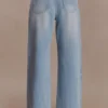 Perrie Mid Rise Straight Leg Tie Jeans – Washed Light Blue Perrie Mid Rise Straight Leg Tie Jeans – Washed Light Blue