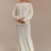 Petra Ruched Knit Maxi Skirt – Ivory Petra Ruched Knit Maxi Skirt – Ivory