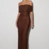 Phi Multi-Wear Cowl Diamante Maxi Dress – Chocolate