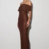 Phi Multi-Wear Cowl Diamante Maxi Dress – Chocolate