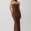 Phi Multi-Wear Cowl Diamante Maxi Dress – Chocolate