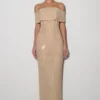 Phi Multi-Wear Cowl Diamante Maxi Dress – Gold