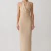 Phi Multi-Wear Cowl Diamante Maxi Dress – Gold