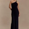 Philippa Knotted Crepe Maxi Dress – Black