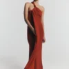 Philippa Knotted Crepe Maxi Dress – Ruby