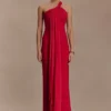 Philippa Knotted Crepe Maxi Dress – Ruby