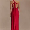 Philippa Knotted Crepe Maxi Dress – Ruby