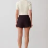 Agatha Suiting Shorts – Plum Pinstripe Agatha Suiting Shorts – Plum Pinstripe