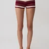 Philly Stripe Knit Short – Burgundy/Cream