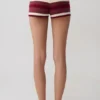 Philly Stripe Knit Short – Burgundy/Cream