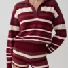 Philly Stripe Knit Short – Burgundy/Cream