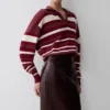 Philly Stripe Long Sleeve Knit Jumper – Burgundy/Cream Philly Stripe Long Sleeve Knit Jumper – Burgundy/Cream