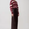 Philly Stripe Long Sleeve Knit Jumper – Burgundy/Cream Philly Stripe Long Sleeve Knit Jumper – Burgundy/Cream