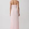 Pia Ribbed Strapless Maxi Dress – Baby Pink
