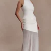 Portia Scuba And Mesh Maxi Skirt – White Portia Scuba And Mesh Maxi Skirt – White