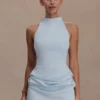 Portia Scuba Sleeveless Top – Pale Blue