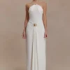 Quincy Halter Maxi Dress With Hardware – Ivory