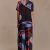 Rachel Chiffon Short Sleeve Shirt – Multi Fluid Reverie Print Rachel Chiffon Short Sleeve Shirt – Multi Fluid Reverie Print