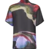 Rachel Chiffon Short Sleeve Shirt – Multi Fluid Reverie Print Rachel Chiffon Short Sleeve Shirt – Multi Fluid Reverie Print