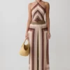 Rachel Chiffon Straight Leg Pants – Multi Stripe Rachel Chiffon Straight Leg Pants – Multi Stripe