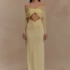 Rafaella Slinky And Mesh Maxi Dress – Lemon Rafaella Slinky And Mesh Maxi Dress – Lemon