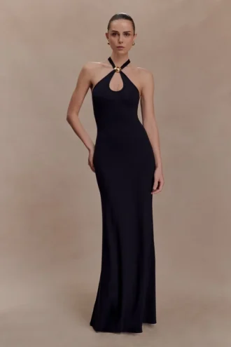 Ramona Modal Maxi Dress With Hardware – Black