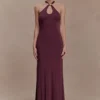 Ramona Modal Maxi Dress With Hardware – Mahogany Ramona Modal Maxi Dress With Hardware – Mahogany