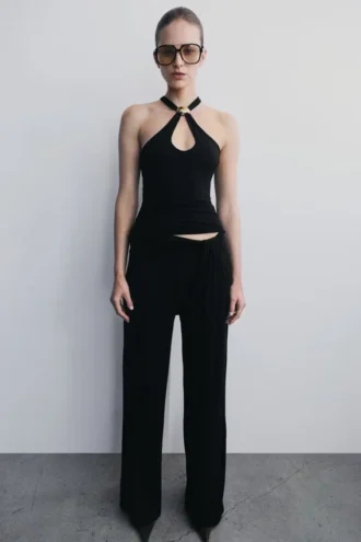Ramona Modal Straight Leg Pant – Black