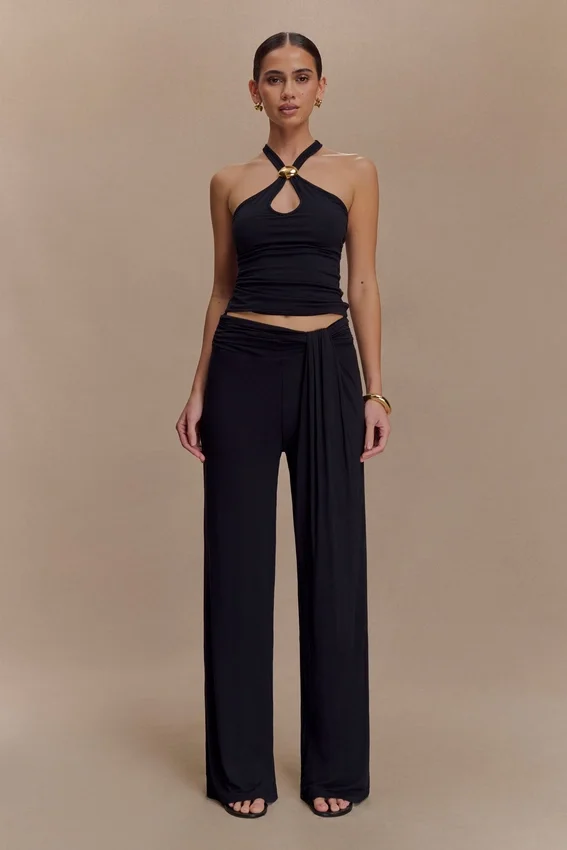 Ramona Modal Straight Leg Pant – Black Ramona Modal Straight Leg Pant – Black