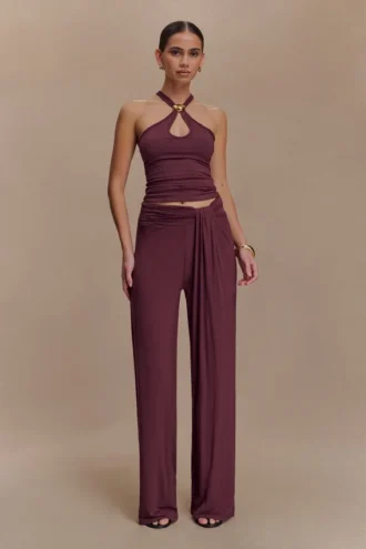 Ramona Modal Straight Leg Pant – Mahogany