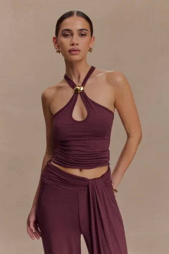 Ramona Modal Tank Top With Hardware – Mahogany