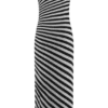 Raven Striped Knit Midi Dress – Black/White