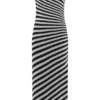Raven Striped Knit Midi Dress – Black/White