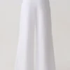 Raya Mid Rise Wide Leg Linen Pant – White Raya Mid Rise Wide Leg Linen Pant – White