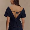 Rayne Off Shoulder Denim Top – Indigo Blue Rayne Off Shoulder Denim Top – Indigo Blue
