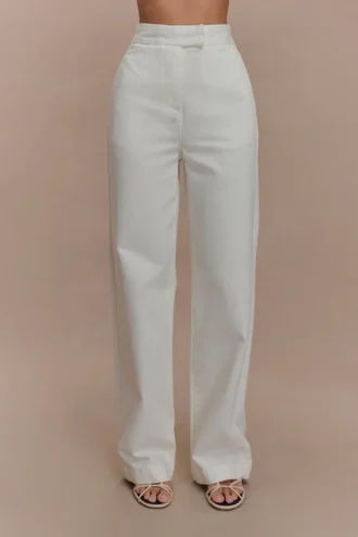 Rayne Wide Leg Denim Jeans – White