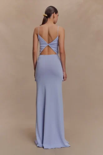 Reama Wrap Over Knit Maxi Dress – Cornflower Blue