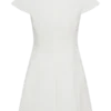 Remi Suiting Mini Dress With Floral Hardware – White