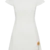 Remi Suiting Mini Dress With Floral Hardware – White