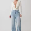 Sebastian Straight Leg Denim Jeans With Fray Hem – Washed Light Blue Sebastian Straight Leg Denim Jeans With Fray Hem – Washed Light Blue