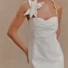 Reyes Cotton Floral Mini Dress – White