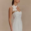 Reyes Cotton Floral Mini Dress – White
